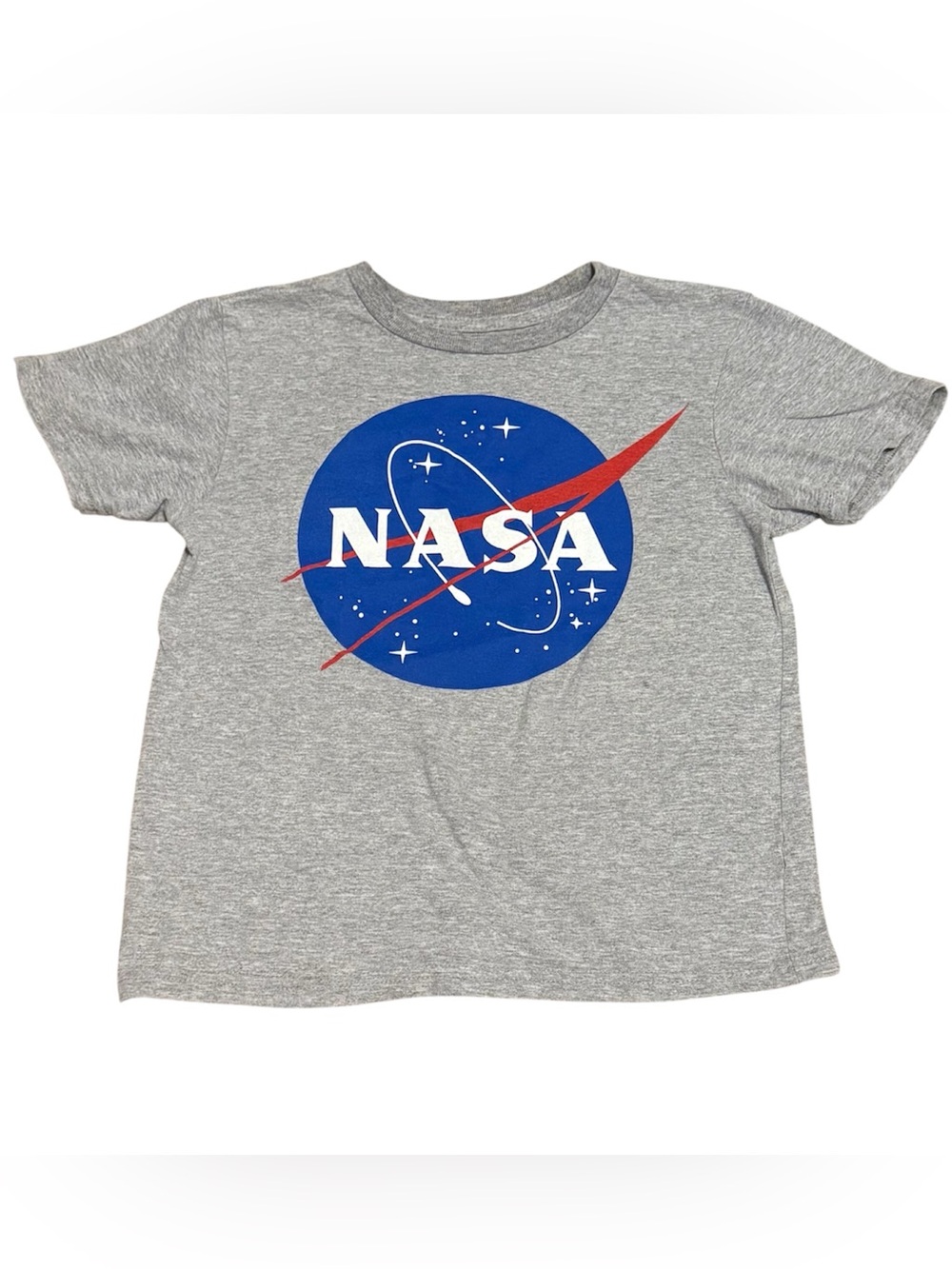 NASA Buzz Aldrin Kids Small Gray T-Shirt Space Graphic STEM Tee